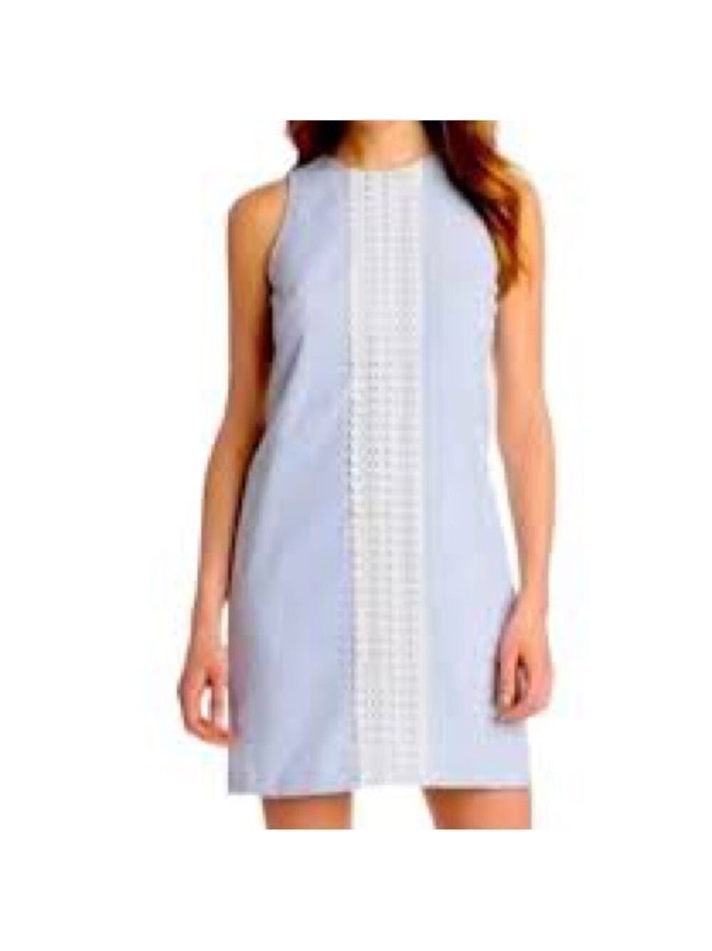 London Times Blue and White Striped Seersucker Summer Dress Sz 8